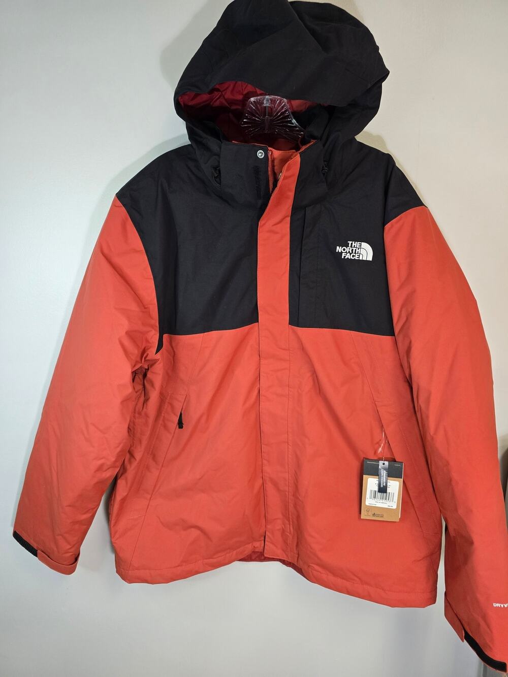 The North Face Men's X-Large Jacket Orange Triclimate Dryvent Hooded 3 in 1 Jack